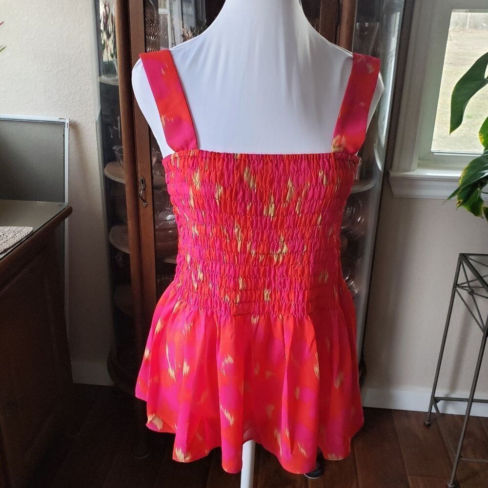 ROSE & Olive boho smocked top sleeveless flare bottom New small